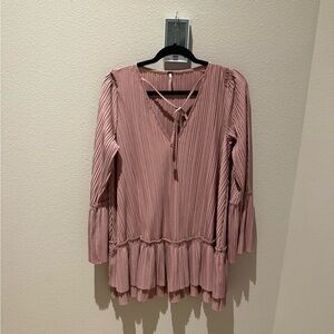 Free People Blush Pleated Tunic dress